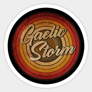 arjunthemaniac,circle retro faded Gaelic Storm Sticker